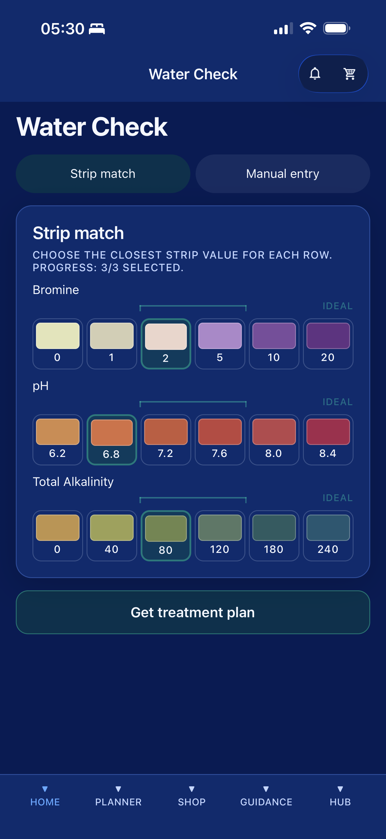Input your strip values in the SpaWise app